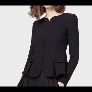 EMPORIO ARMANI Peplum jacket in double-crêpe wool.
